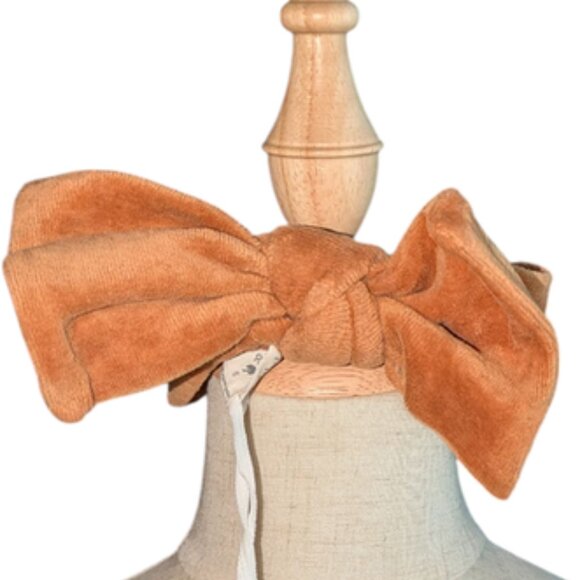 NEW Kate Quinn Organics Cotton Velour Velvet Headband Bow Elastic Hairband 0-6 M - Picture 2 of 3